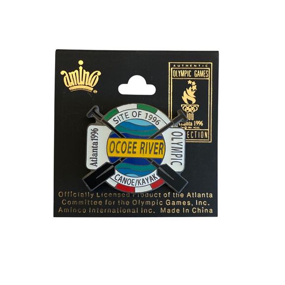 1996 Atlanta Olympic Games Commemorative Pin Ocoee River Canoe Kayak Event New - Picture 1 of 4